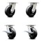 Service Caster 6 Inch Kingpinless Polyolefin Wheel Swivel Caster Set with 2 Brakes SCC SCC-KP30S620-POR-2-SLB-2 - alternate 1